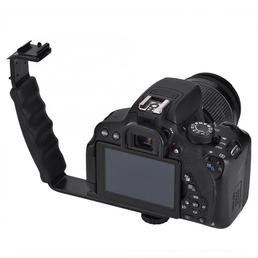 flash shoe Camera Flash L-Bracket, Dual Shoes Hold... – Grandado