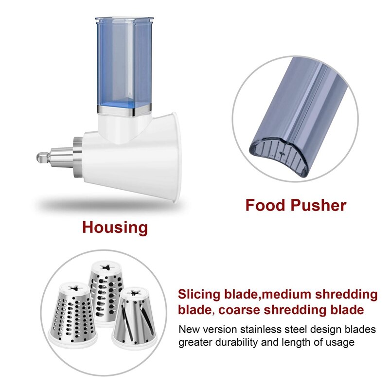 ! Electric Cheese Grater Accessories For Kitchenaid Stand Mixer Slicer/Shredder Attachment With 3 Blades