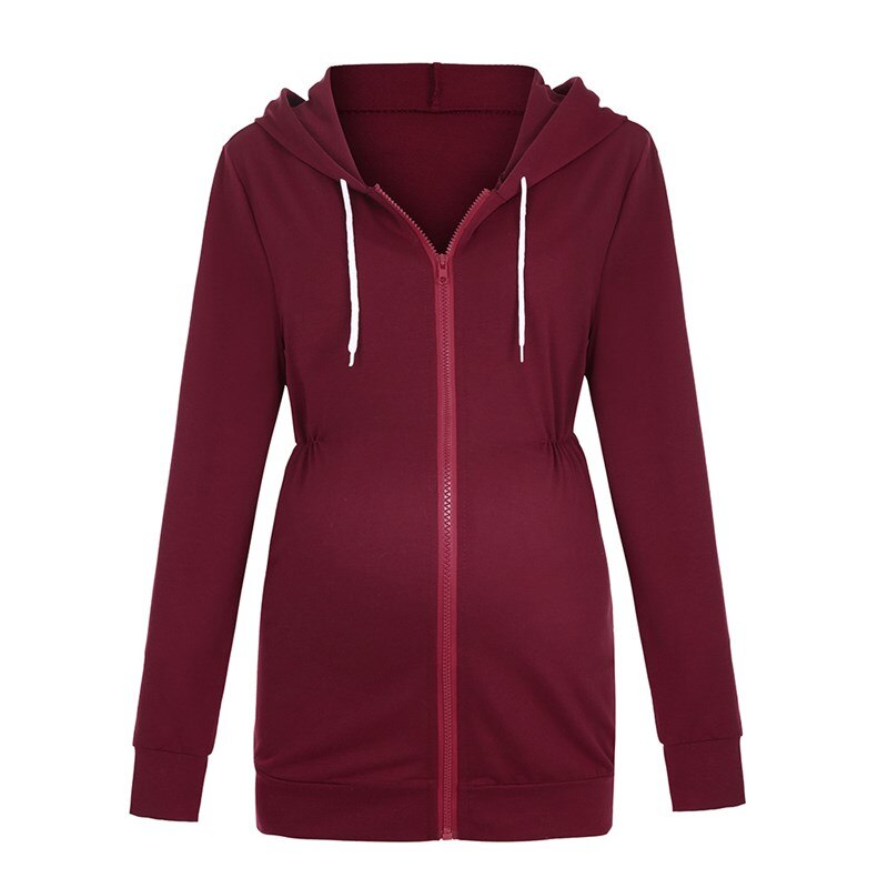 Mamma tjocka hoodies höst luva blixtlåsjacka för gravida amningsjacka graviditet ytterkläder amningskläder