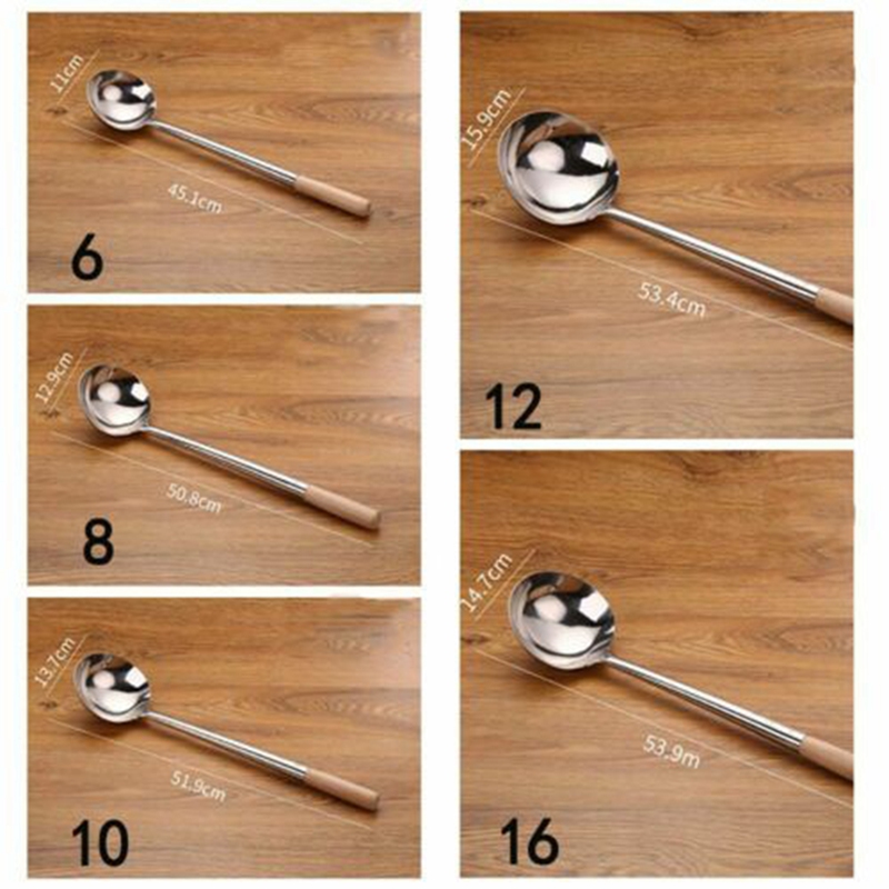 Long Handle Soup Ladle Cooking Utensils Ladle Spoon Wok Soup Spoon Kitchen Tool