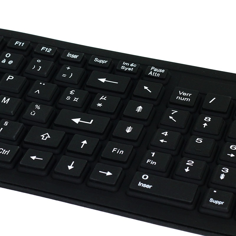 JONSNOW Keyboard French Language 103 Keys Folding Wired Waterproof Soft Silicone Keyboard for Laptop Desktop Tablet Computer