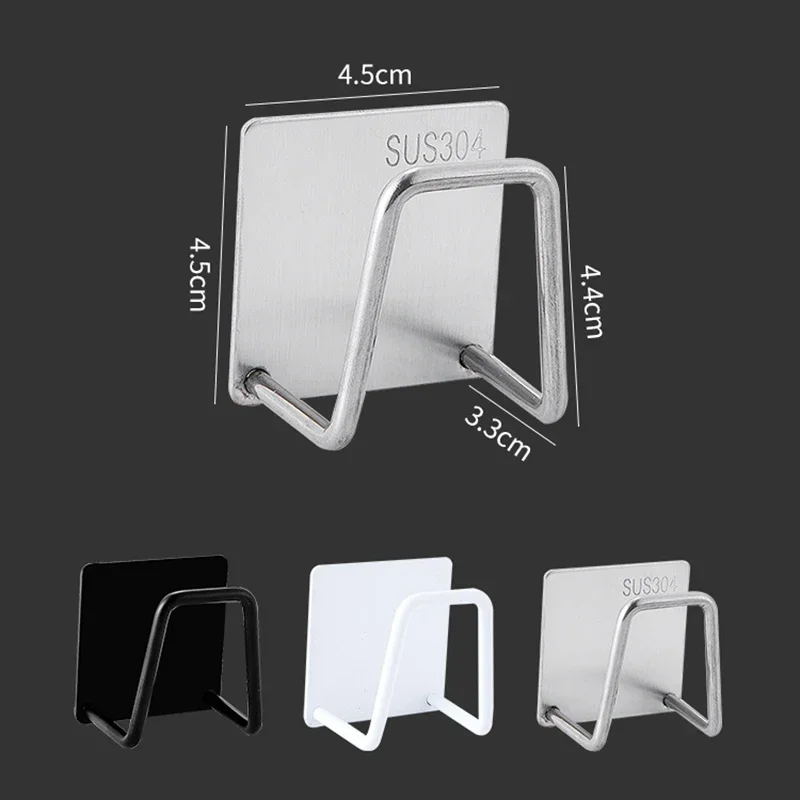 Porte-Éponge Auto-Adhésif en Acier Inoxydable pour Évier de Cuisine, Accessoire de vaccage,rangement cuisine,cuisine rangement organisation,rangement sous evier,accessoire salle de bain,kitchen accessories