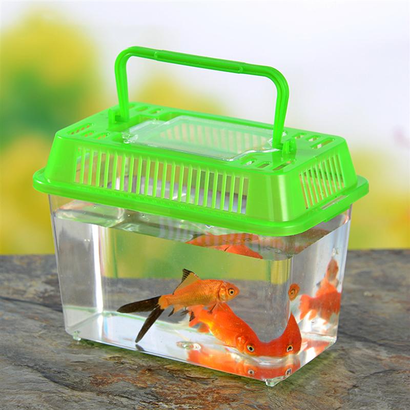 Mini Non-Toxic Fish Tank Plastic Handheld Fish Tank For Turtle Pet Fish Aquariums Supplies