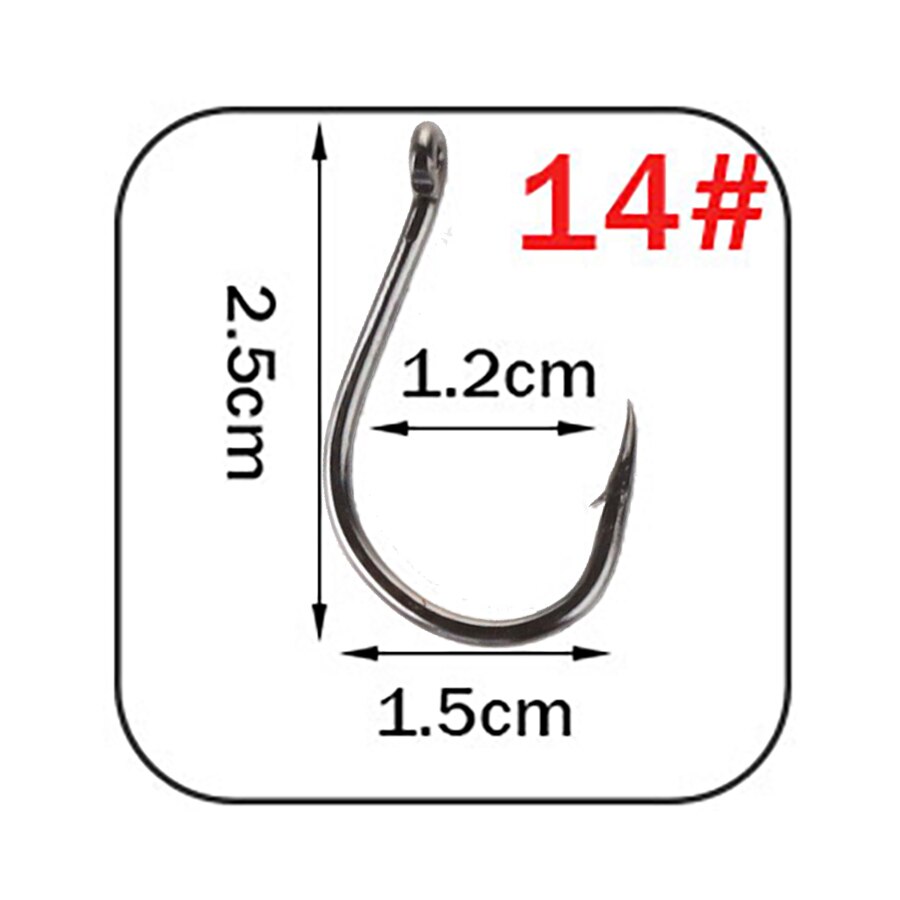 Wpe mærke 1 pakke fiskekrog størrelse 7#-15#  krog med modhager højkulstofstål enkelt cirkel karpe fiskekrog jig tilbehør: Grøn