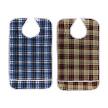 Bavoir étanche pour adulte et personne âgée, 2 pièces, résistant aux fuites, protection en tissu pendant les repas, tablier imperméable, bleu, kaki