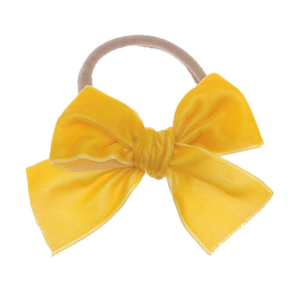 Effen Fluwelen Strik Baby Hoofdbanden Voor Meisjes Handgemaakte Nylon Elastische Zachte Knoop Baby Tulband Hoofdband Pasgeboren Baby Haaraccessoires: 12