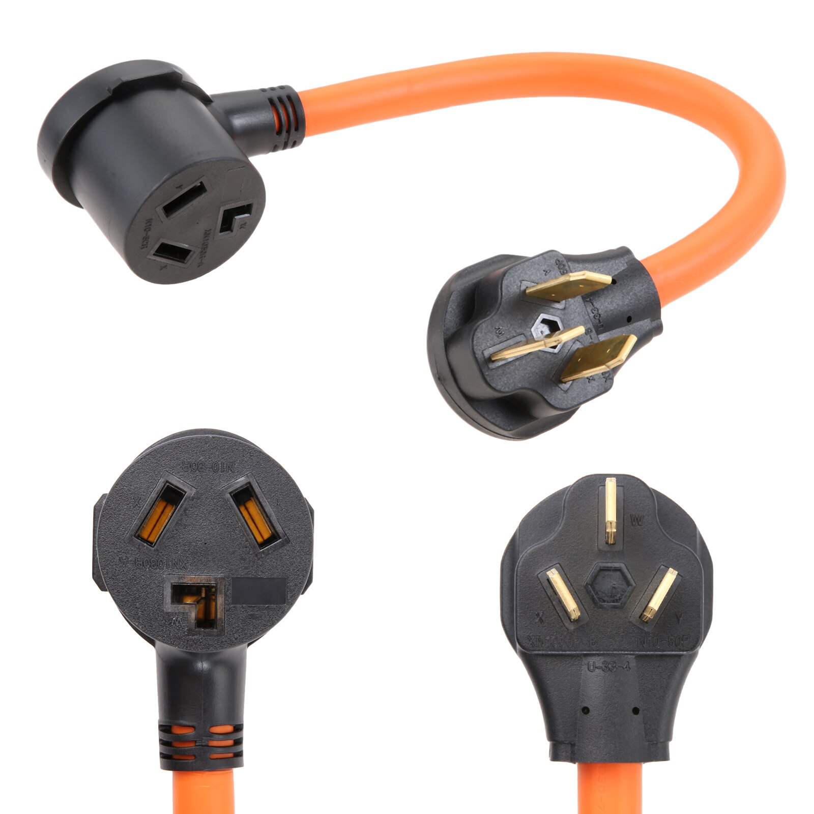 10-50P 50-Amp 3-Prong Dryer/Range Plug to 10-30R 3-Prong Dryer Outlet (Flexible) STW 10/3 30-Amp Copper Wire