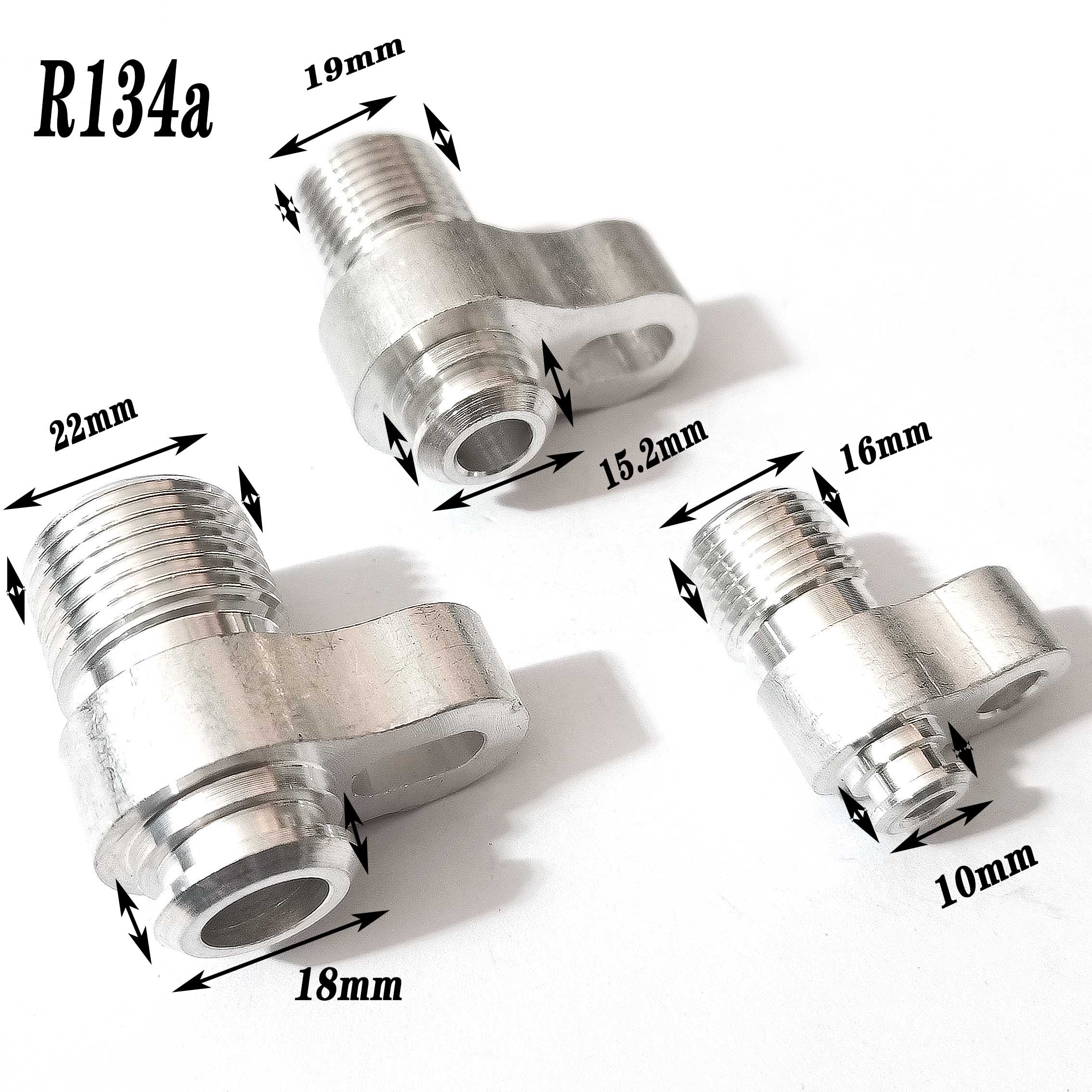 (3PCS) Automotive air conditioning compressor pipe fittings/air conditioning hose aluminum Joints R134a 3/8 1/2 5/8 connector