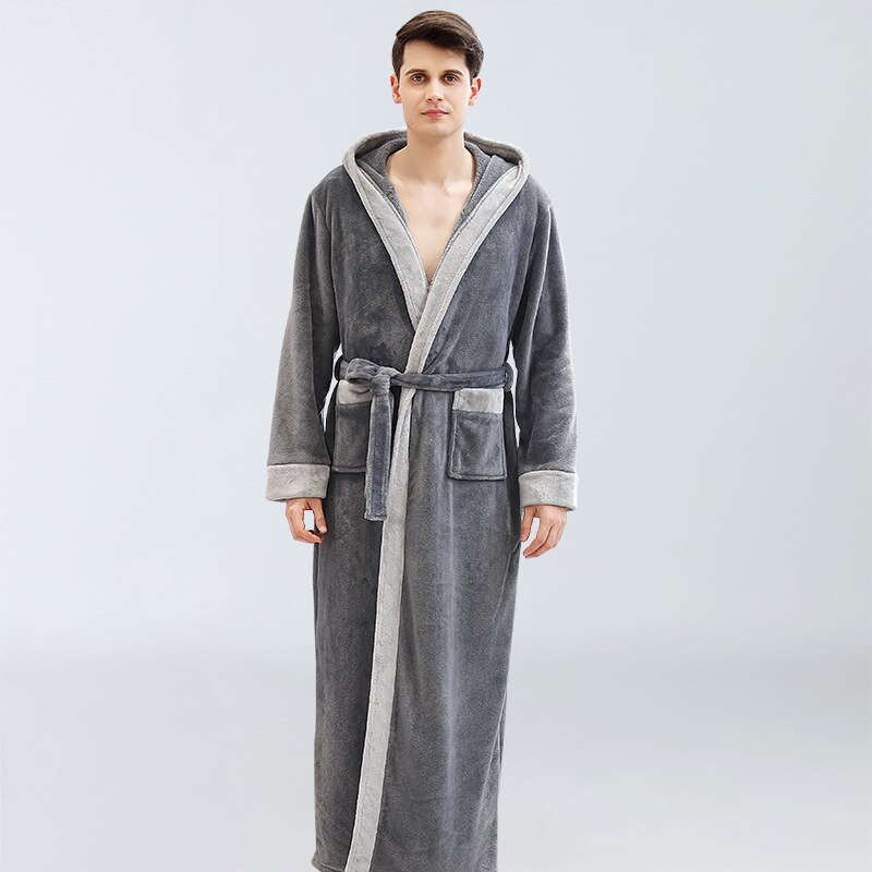 pyjamas skjønnhetssalong badekåpe tykk høst vinter utvidet fasjonable plysj nattkjole flanell: 3 / Xxl