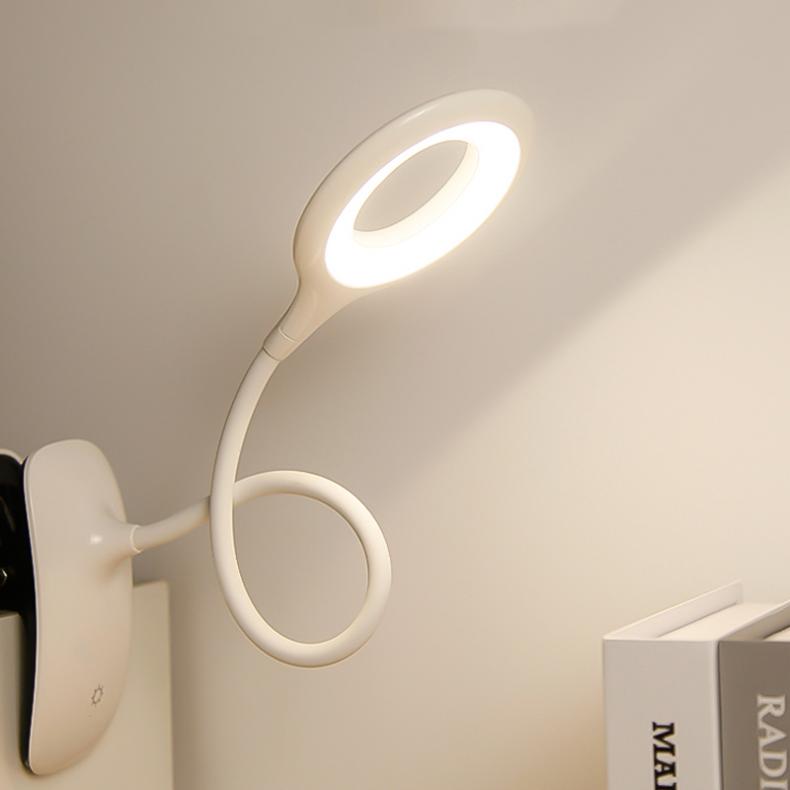 LED-tischleuchte mit berühren-Clip, schwanenhals, usb-aufladbar, 1200 mah akku, Ideal zum arbeiten, lesen oder fürs schlafzimmer.
