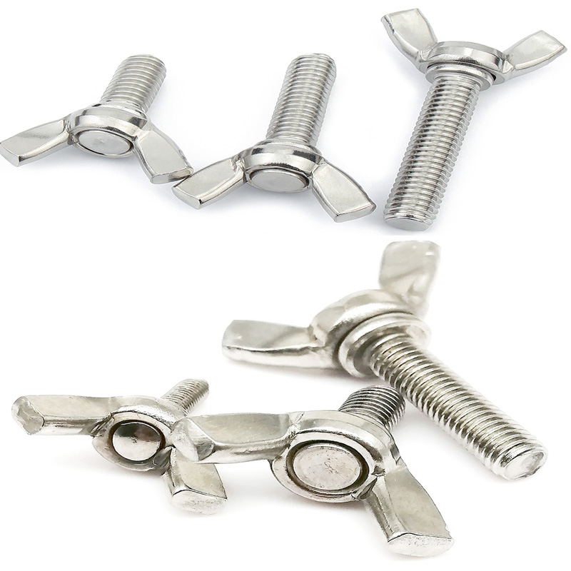5/10 pces m3 m4 m5 m6 304 stainlesss borboleta parafuso asa polegar parafuso garra mão apertar parafusos