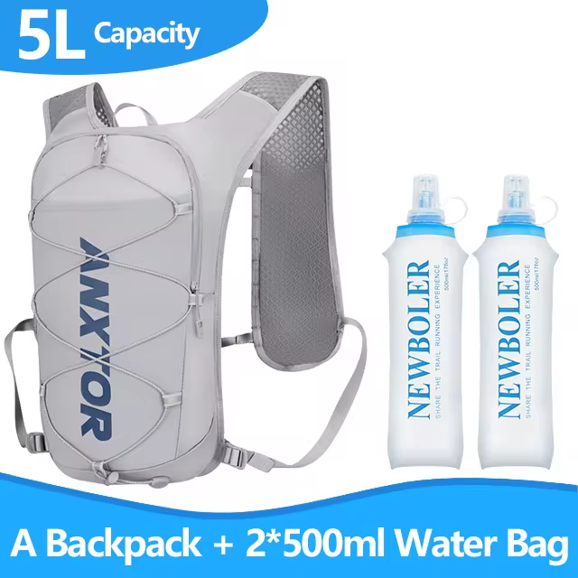 draussen Pfad Laufen 5L Ultraleicht Rucksack Trink Joggen Weste Männer Atmungsaktive Marathon- Fahrrad Tasche Wasser Flasche 500ML/2L