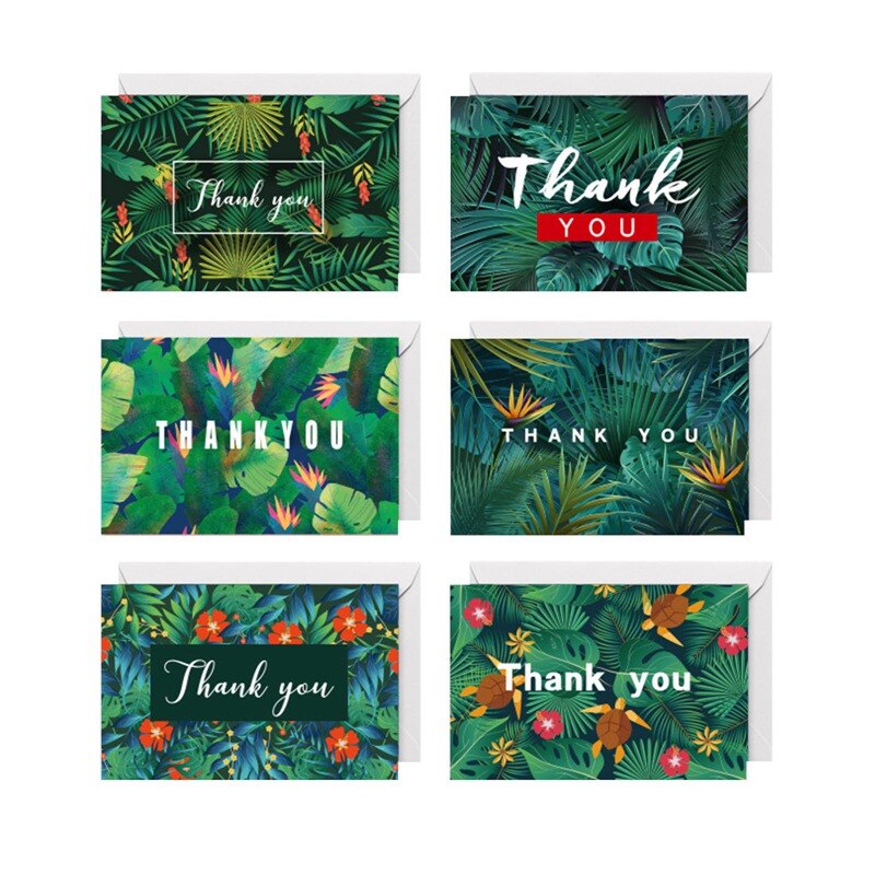 6 Pattern/set Thank You Cards Paper Thanks Greeting Card Appreciation Cards With Envelopes Message Card: H05