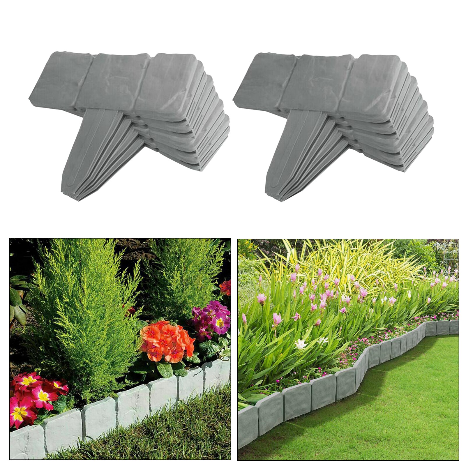 10Pcs Gazon Plant Tuin Grens Bloem Bed Rand Hek Stone Trim Gras Rand Diy Loopbruggen Palissade