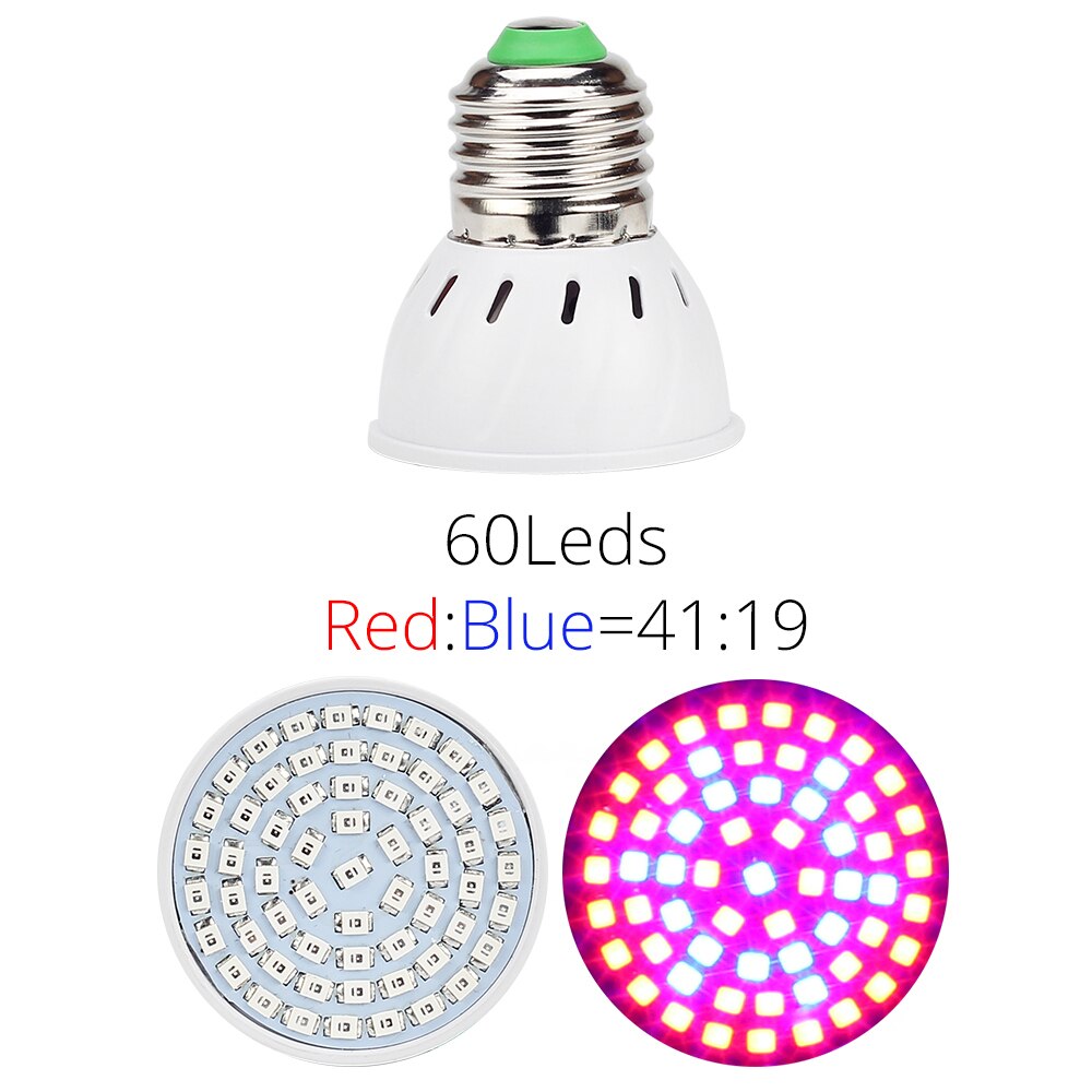 Led plantevoksepære 60/200/290 leds smd 2835 plantelys til blomster grøntsager drivhus hydroponisk voksende pære  d30