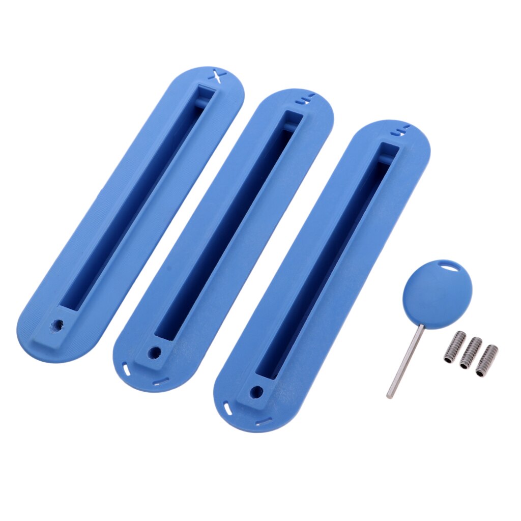 3pcs Future Tri pinne Box Surf tavola da Surf Surf Thruster pinne spine con 3 viti e 1 chiave pinna: Blu