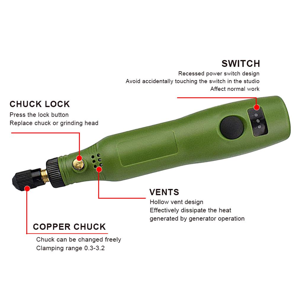 Micro Electric Grinder Cordless Grinding Machine Carving Engraving Pen Trimming Polishing Micro Drilling Wood Jade Carving Tool