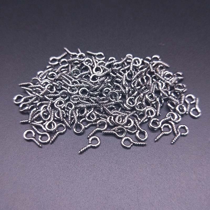 Tornillos pequeños para uñas de oveja, accesorios de joyería con cuentas, 4x8/5x10mm: Gun black / 4x8mm 150pcs