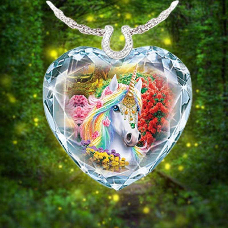 Unicorn lady pendant cute lady jewelry heart necklace blue crystal jewelry sunflower necklace pendant luxury jewelry