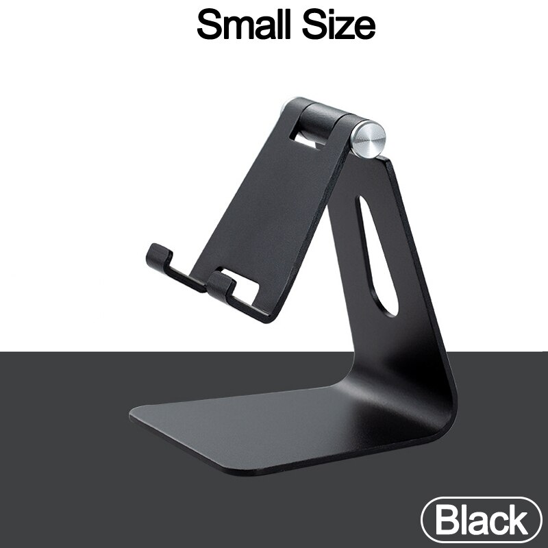 Metal Rotation iPad Holder For iPad 9.7 10.2 10.5 11 12.9 inch Tablet Desktop Stand For Samsung Xiaomi Huawei Phone Tablet: Small-Black