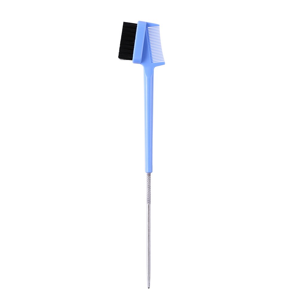 Edge Brush Comb Vendor Double Sided 3 in 1 Edge Control Brush For Baby Hair Salon Hair Comb Brushes Beauty Tools: Blue