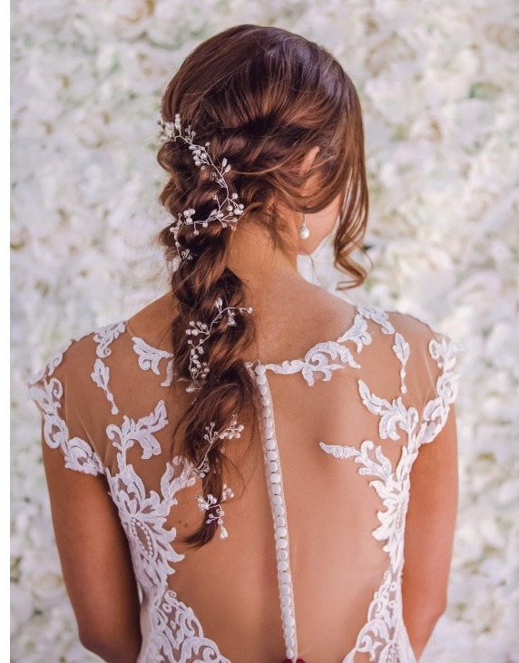 Enredadera para el cabello de perlas con diamantes de imitación para mujer, diadema nupcial larga, accesorios para el cabello para novia y dama de honor (100cm/39,3 pulgadas)