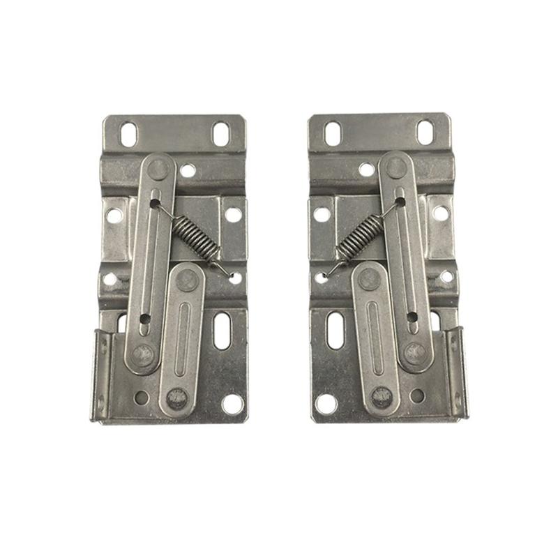 2Pcs Cabinet Bracket 45 Degree Spring Support Frame Dumper Cabinet Bottom Door Bracket Furniture Cabinet Door Connectors