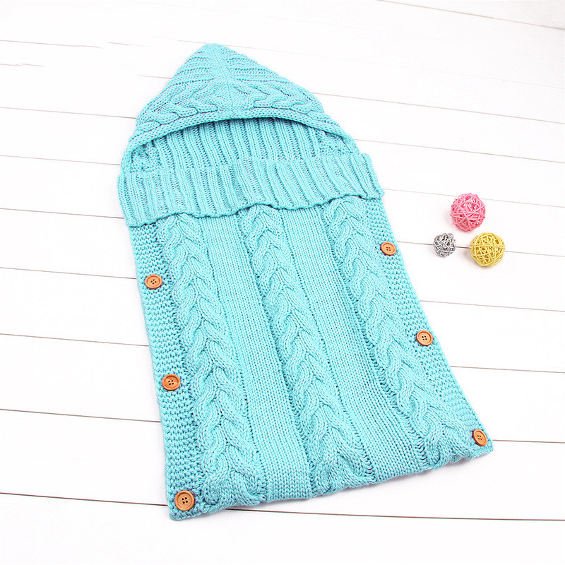 Pasgeboren Baby Winter Kinderwagen Wrap Deken Voetenzak Warm Gebreide Haak Inbakeren Anti-Kick Slaapzakken Peuter Baby Slaap Zak: 18