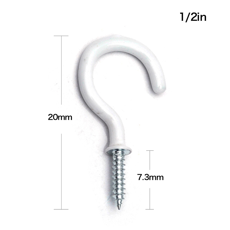 Ganchos para colgar tazas, ganchos para el techo, color blanco, 10 Uds.: 10PCS 0.5inch