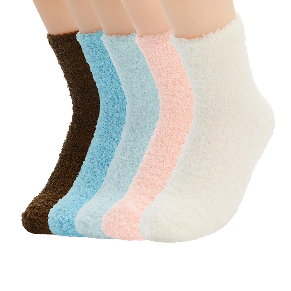 5 paar Süssigkeit Warme Dame Herz Nette Winter Kawaii Dicken lässig Frauen Socken verschwommen flauschige warm Socken Kurze Nette Baumwolle socken Weibliche: 5 Paare  fest