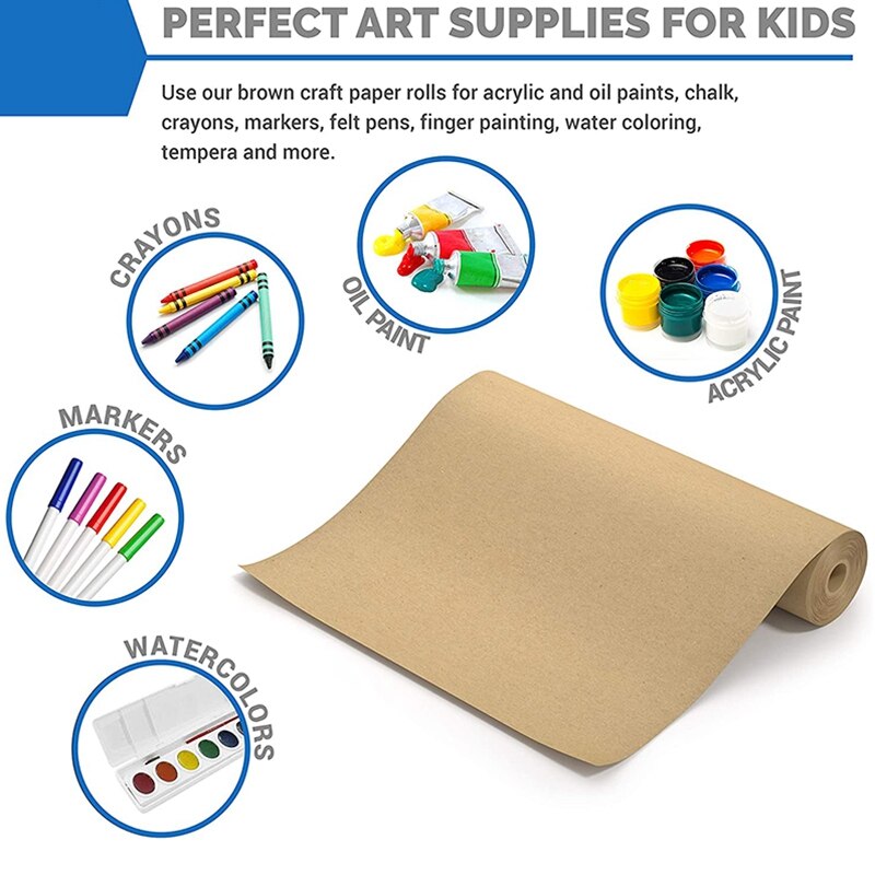 Kraft Paper Roll - perfect for Packing, Moving, Wrapping, , Parcel,Wall Art,Bulletin Boards,Floor Covering