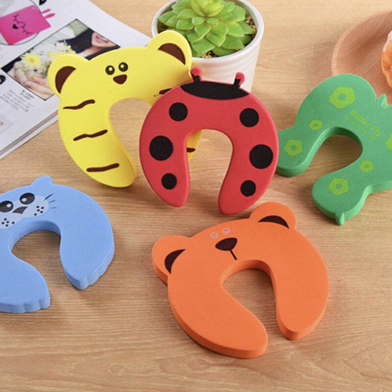 10Pc Random Color Doorhoders Baby Kids Proof Door Stopper Finger Safety Guard: Default Title