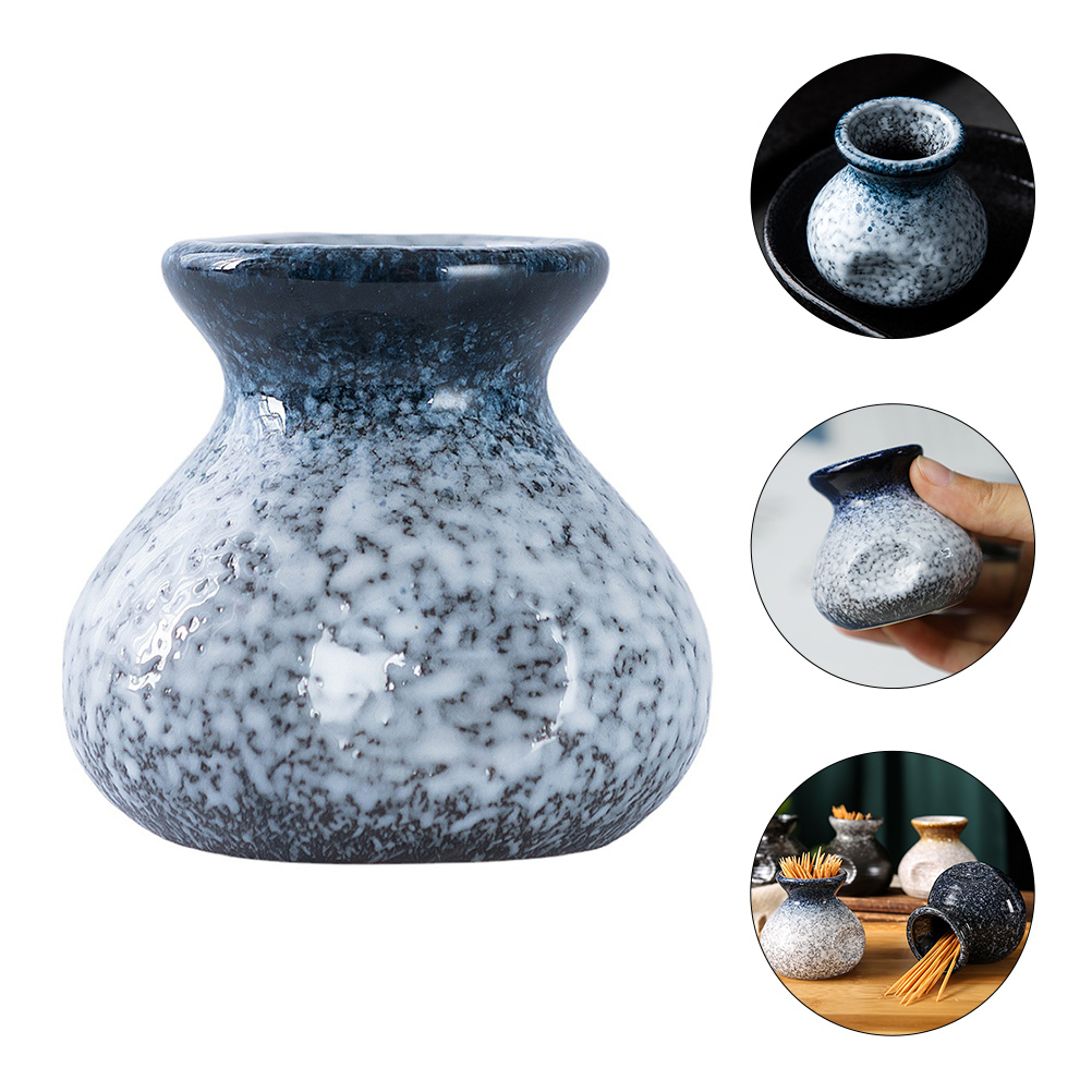 Japanese Style Toothpick Holder Ceramic Toothpick Storage Jar Home Toothpick Jar