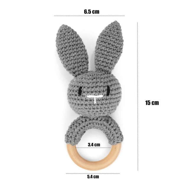 Sonajeros para bebé, sonajero de flores de ganchillo, anillo de madera, mordedor para bebé, roedor, gimnasio infantil, sonajeros móviles, juguetes educativos para recién nacidos, , 1 ud.: Rojo