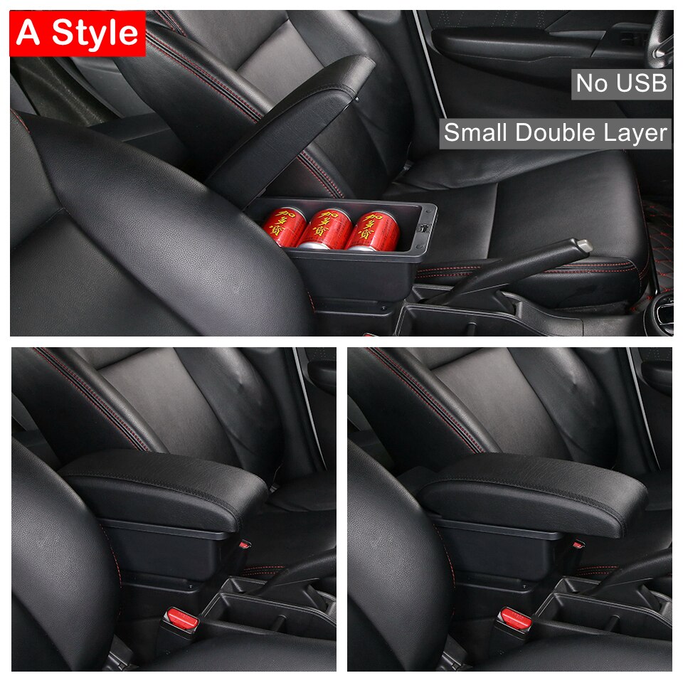 For Toyota Avanza Armrest Box Center Console Modification Accessories Double Raised Cup Holder Ashtray Large Space USB Interface: A Black Line No USB