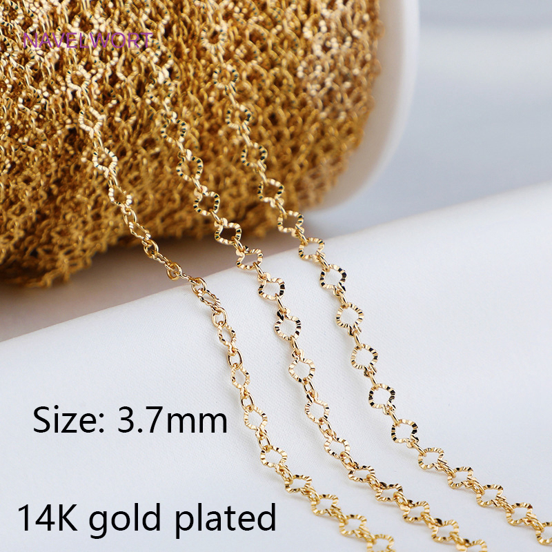 bulkkettingen voor het maken van sieraden, 14K verguld messing metalen losse kettingen DIY handgemaakte sieraden maken van benodigdheden