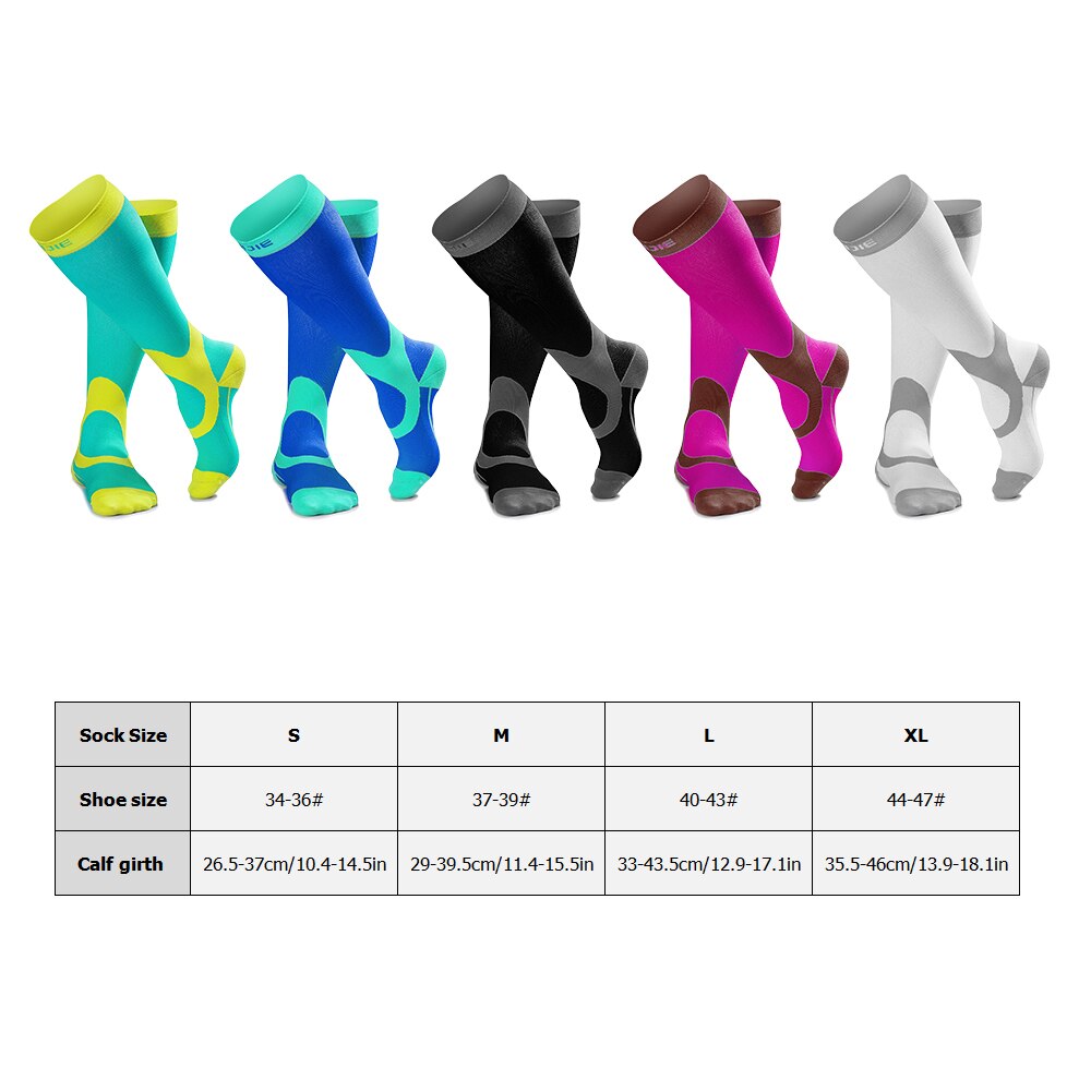 Graduated Compression Socks Men Women Running Marathon Hiking Recovery Stocking Sports Nursing Long Socks