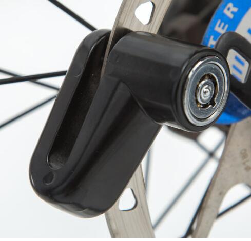 Tyverisikring motorcykel lås bærbart hjul sikkerhed tyveri beskyttelse lås til cykel cykel scooter motorcykel skivebremselås: Sort