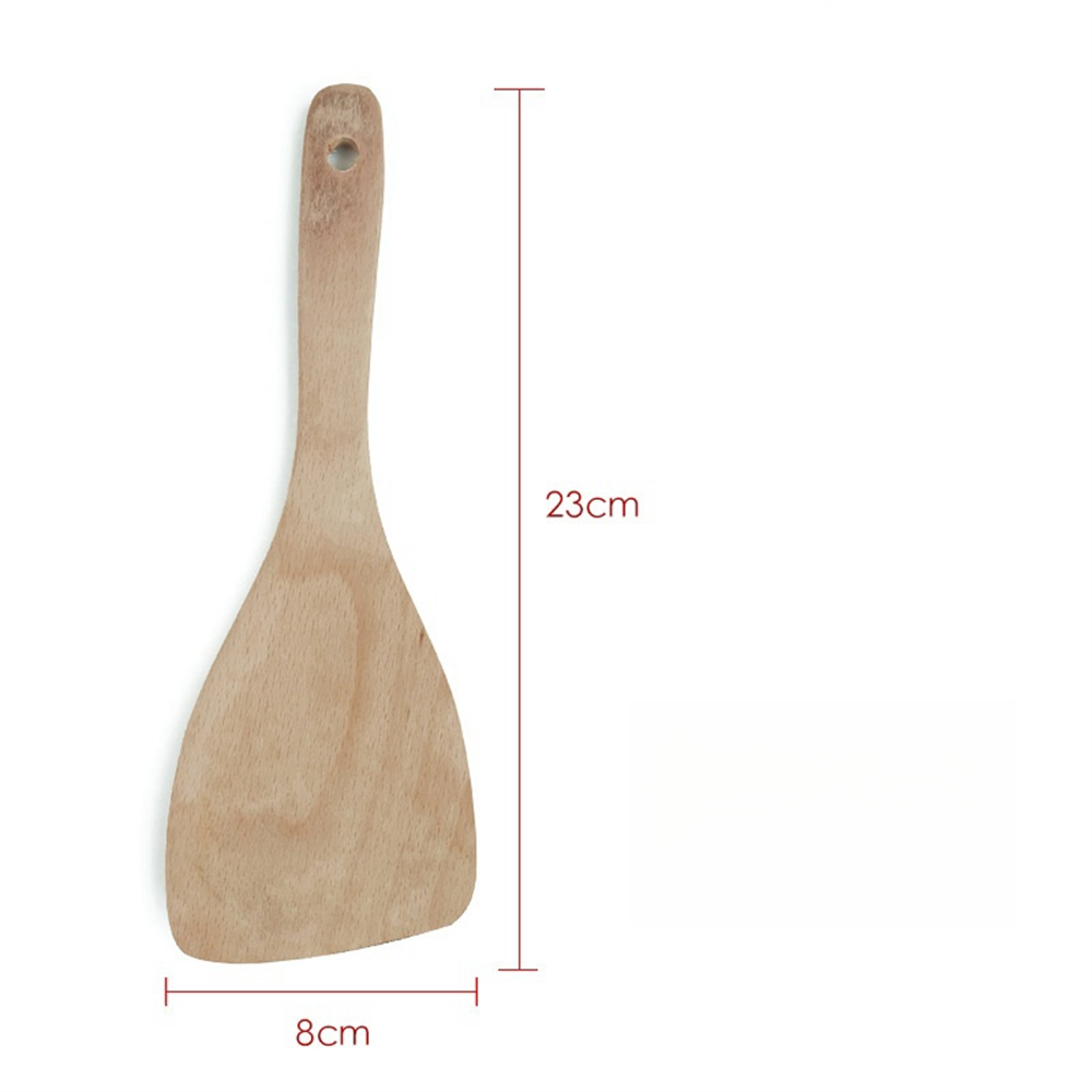 Holz-Kochgeschirr mit langem Griff, rutschfest, verbrühungsfrei, Spatel, Suppenlöffel, Haushalt, hitzebeständiges Utensil, Küchenzubehör: Licht Grau