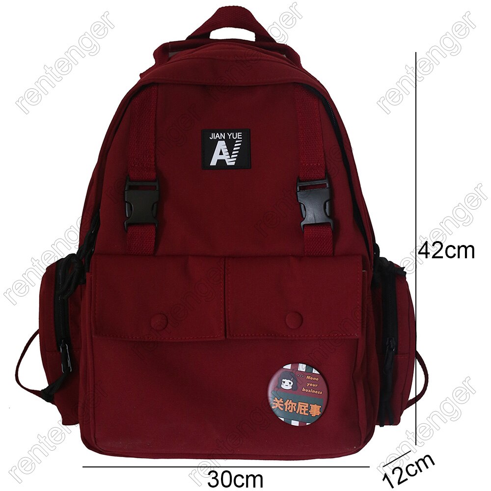 Student Men Trendy Backpack Women Boy School Bag Kawaii Girl Waterproof Nylon Backpack Male Book Female College Bag Lady