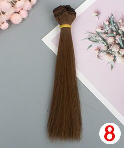 1pcs 15*100cm Doll Accessories Straight Synthetic Fiber Wig Hair For Doll Wigs High-temperature Wire: 8