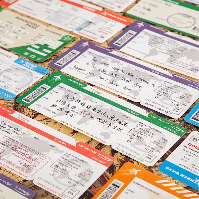 Travel airlines ticket Material Paper Note Paper DIY Retro Junk Journal Planner Craft Paper Scrapbooking Decorative Craft Album