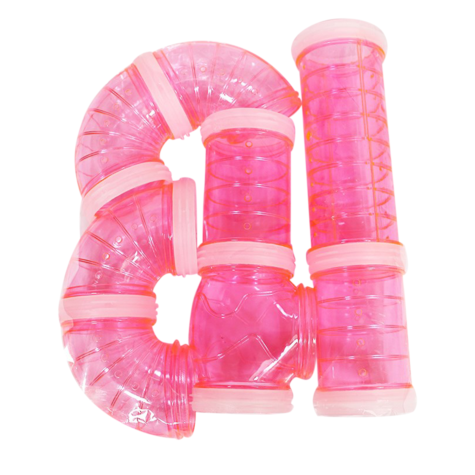 Túnel de tubería externo para animales pequeños, accesorios para jaula, suministros para mascotas, juego de tubos para hámster, accesorios para ampliar el espacio y hacer ejercicio: Pink