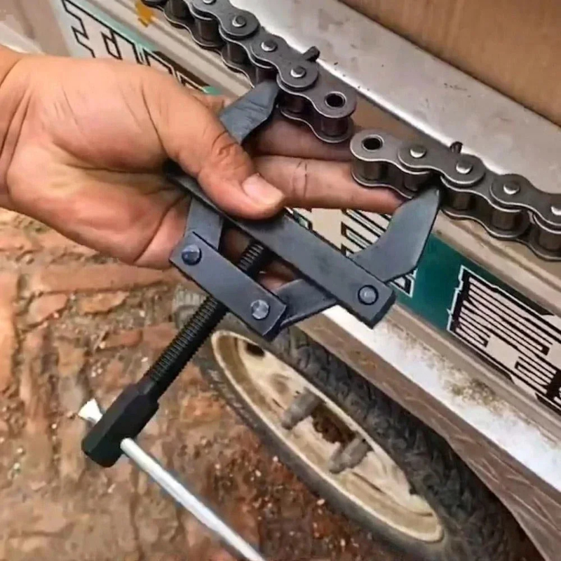 Herramienta de conexión de cadena de motocicleta y bicicleta, Kit de herramientas de cadena de rodillo tensor, cortador de cadenas de 50-100CM, soporte de tensión de reparación