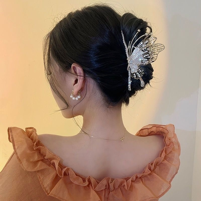 Pinzas para el pelo con borla de cristal y diamantes de imitación para mujer y niña, horquillas geométricas de Metal para el pelo, accesorios para el cabello: Color oro puro