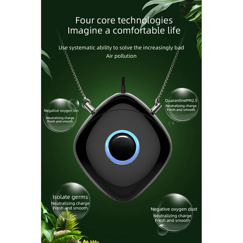 USB osobisty oczyszczacz powietrza naszyjnik wiszące przenośny jonizator z generator jonów ujemnych odświeżacz powietrza brak promieniowania