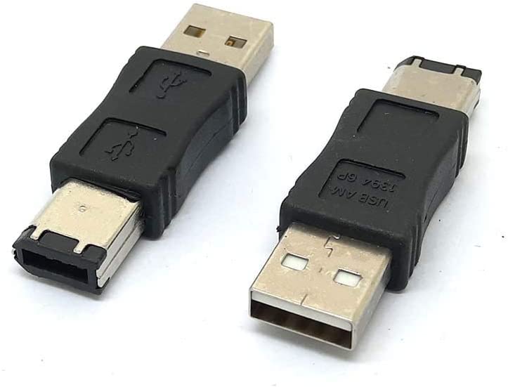 NUOLIANXIN Firewire IEEE 1394 6 Pin Stecker auf USB A Stecker Konverter Jack M/M Adapter