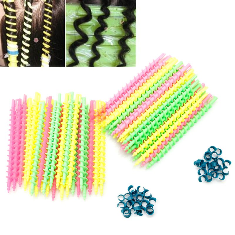26Pcs Lange Kunststoff Styling Friseur Salon Werkzeug Friseur Spirale Haar Dauerwelle Stange 72XC
