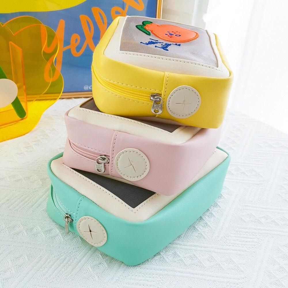 Bentoy Milkjoy Korea Rabbit Orange Flower Cosmetic Case women Daily Makeup Bags Cute Home Storage Case Bag Pouch