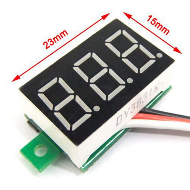 Mini Three-wire 0-200V DC Digital Voltmeter, Voltmeter With Reverse Polarity Protection, Circuit Measurement Voltmeter: red DC 0V-30V